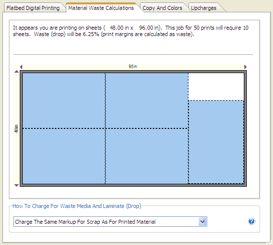Flatbed Digital Printing Plugin Material Waste Tab